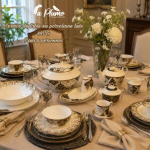 Service de Table en Porcelaine 89 pièces