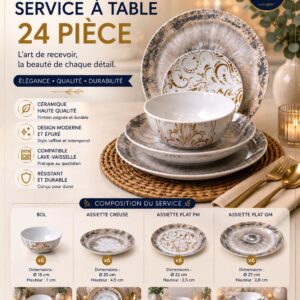 Service de table 24 Pièce Elégant