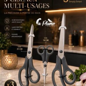 Lot de 3 ciseaux multi-usages "5five"