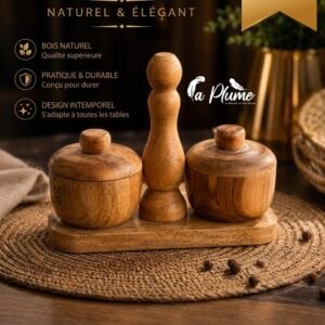 Service Poivre Bois & Sel Naturel & Élégant