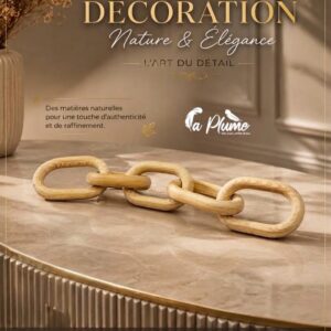 Chaîne Décorative en Bois Sculpté