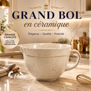 Grand bol de préparation en céramique mouchetée