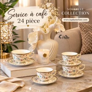 Service à café de 24 pièces en porcelaine de luxe