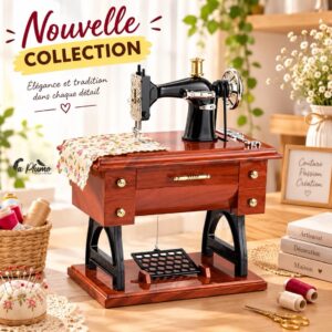 Boîte à musique en forme de machine à coudre rétro