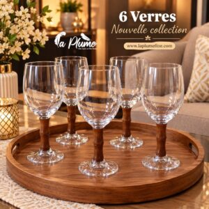 Nouvelle Collection de verre pied en bois sculpté effet bambou