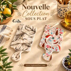 Dessous de Plat Planchettes aux Motifs de Feuilles et Fleurs