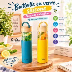 Bouteille en Verre et Silicone