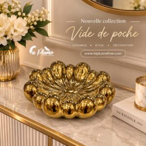 Vide Poche en céramique dorée