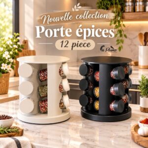 Porte épices rotatif  de 12 pièces