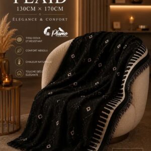 Plaid de style berbère noir intense