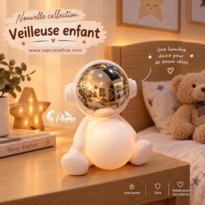 Veilleuse Pour Enfant en Forme d'astronaute Blanc