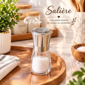 Salière Sablier en Inox et Verre