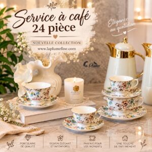 Service à café de 24 pièces en porcelaine de luxe