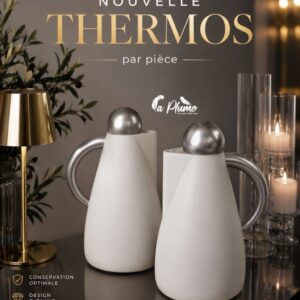 Thermos Individuels Blanc Crème et Argent