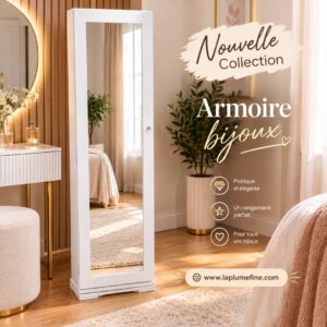 Armoire de Rangement Verticale en Bois Laqué Blanc
