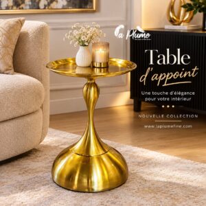 Table d'Appoint en Métal Doré