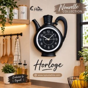 Horloge Murale en Forme de Théière