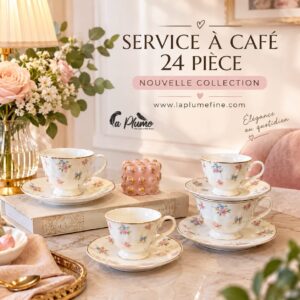 Service à café de 24 pièces en porcelaine