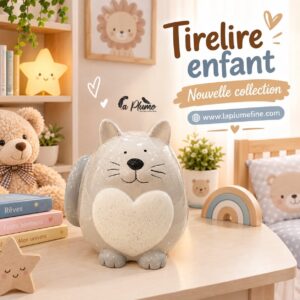 Tirelire en Céramique Grise et Blanche