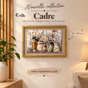 Cadre Mural  Nature Morte Champêtre et Marguerites