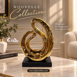 Sculpture abstraite dorée