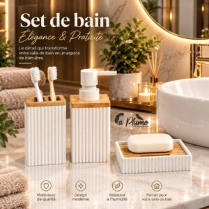 Ensemble d'accessoires de salle de bains 3 pièce élégant