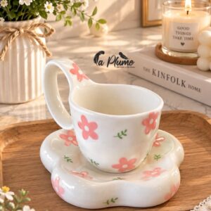 Tasse et Sous Tasse en céramique artisanale émaillée