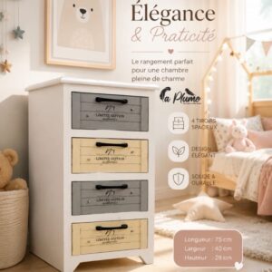 Meuble de rangement à tiroirs multicolores