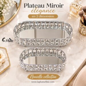 Plateaux miroirs incrustés de Cristaux