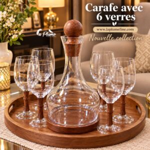 Carafe avec ses 6 verres  élégance