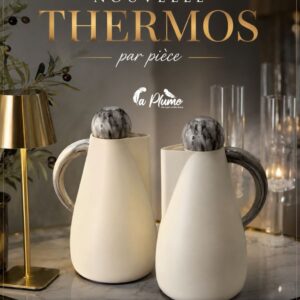 Thermos Individuels Blanc Crème et Effet Marbre