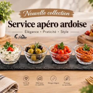 Service apéro ardoise à quatre verrines