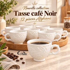 Service de Tasses Afghani Café Noir 12 pièce