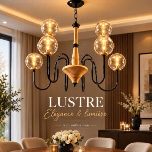 Lustre au design néo-classique et chaleureux
