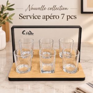 Service apéro 7 pièces avec anse