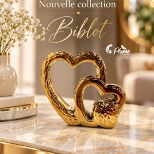 Bibelot Double Cœur Doré