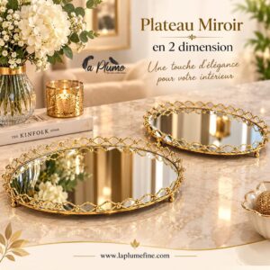 Duo de Plateaux Miroirs en 2 Dimensions Élégance
