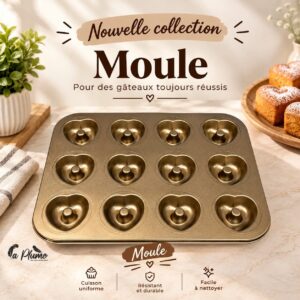 Plaque de moules à mini-savarins en cœur