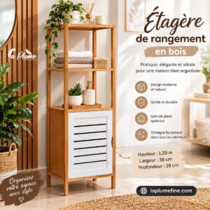 Étagère de Rangement en Bois