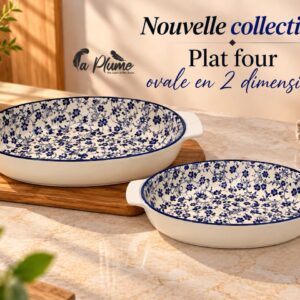 Duo de Plats à Four Ovales aux Motifs Floraux