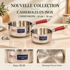 Nouvelle Collection de Casseroles en Inox Fam