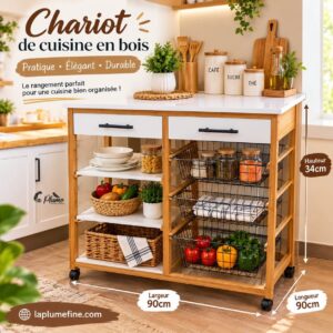 Chariot de Cuisine en Bois