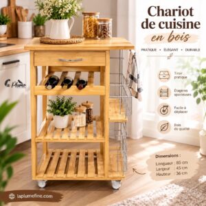 Chariot de cuisine en bois