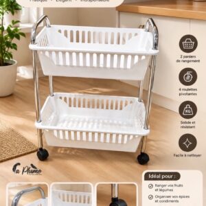 Chariot de Cuisine à 2 Niveaux