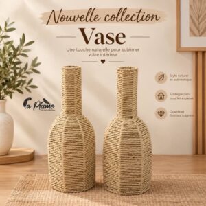 Vases Hexagonaux en Corde de Jute