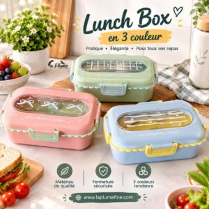Lunch Box en 3 couleur élégant
