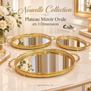 Trio de Plateaux Miroirs Ovales