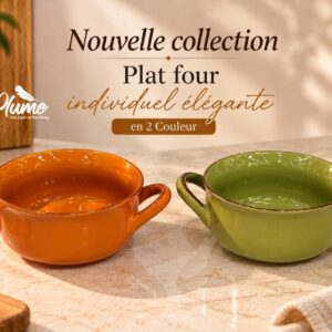 Plat à Four Individuel Élégant en Deux Couleurs
