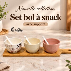 Set bol à snack avec support