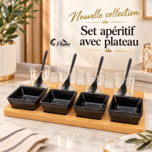 Set apéritif avec plateau multi-récipients